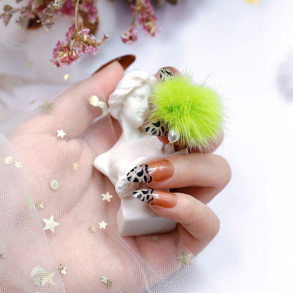 Phụ Kiện Quả Cầu Lông Xù Trang Trí Móng Tay Nghệ Thuật DIY Dễ Thương Có Thể Tháo Rời