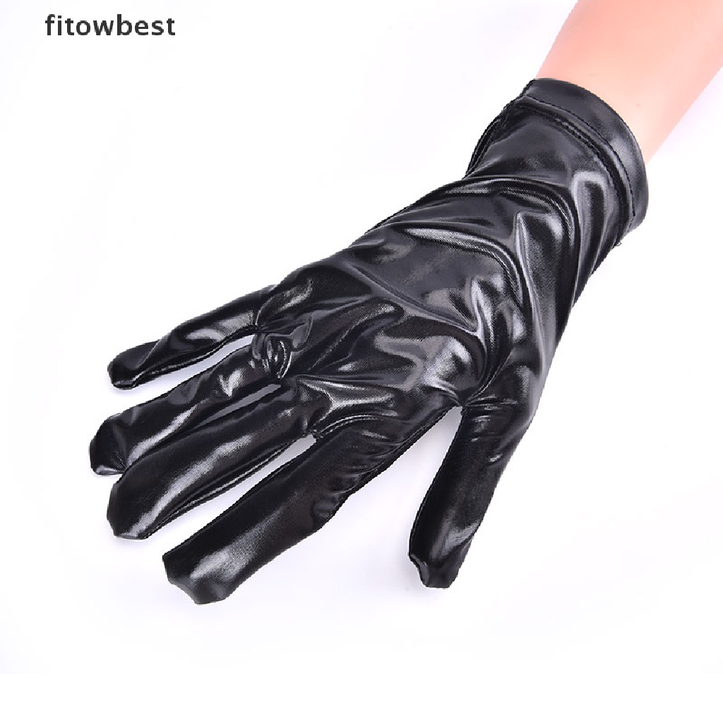 Găng Tay Da PU Dài Phong Cách Punk Hip Hop QDD