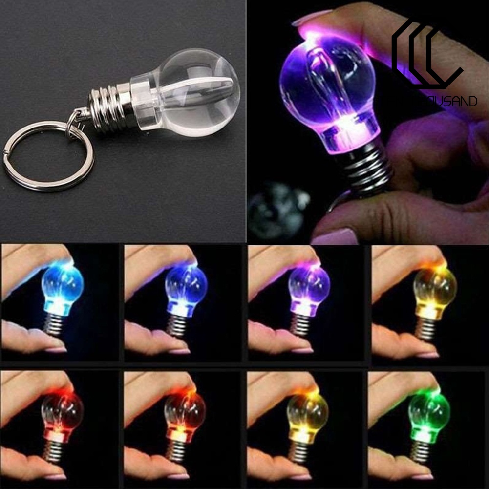 [HOT]✧Móc Khóa Bóng Đèn Mini Thay Đổi Màu Sắc