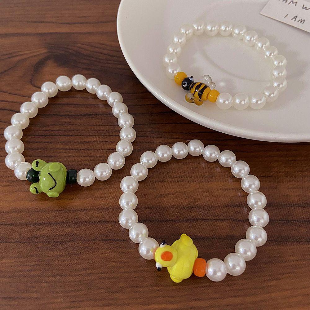 AROMA Bộ Vòng cổ + Bông Tai Hình Ong / Vịt / Cá Voi Hoạt Hình Kiểu Hàn Quốc