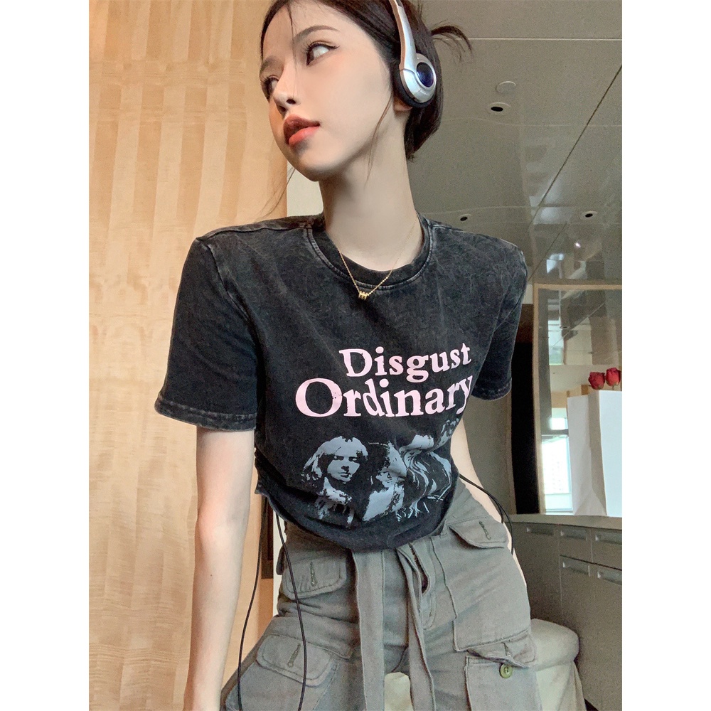 Set Áo Croptop + Quần Dài Lưng Cao / Dây Rút In Họa Tiết Spice Retro Dành Cho Nữ