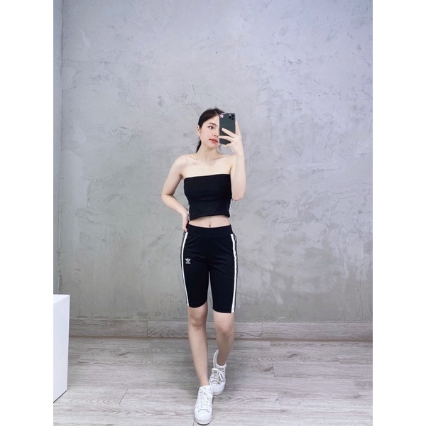 Áo Croptop Adidas 1906 3 MÀU CROPTOP 3-STRIPESs TEE Made in Cambodia full-tag-code