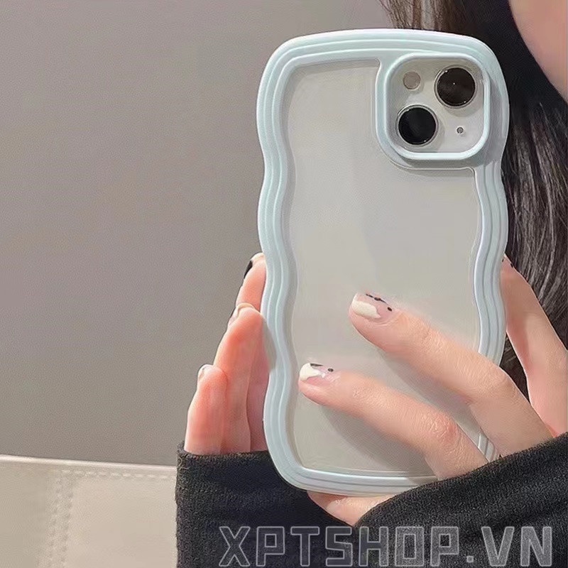 Ốp Điện Thoại Viền Gợn Sóng Màu Kẹo Ngọt Sang Trọng Cho iPhone 14 Pro Max 13 Pro Max 12 Pro Max iPhone 11 Pro Max