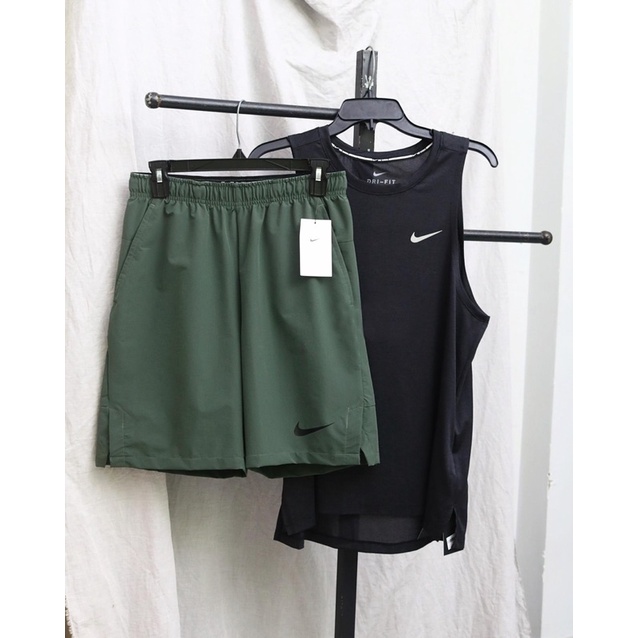 Quần Short Thể Thao NK Flex Woven Training Xanh Rêu -CU4945-337