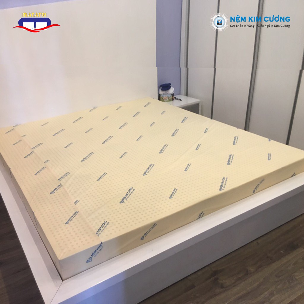 Đệm cao su thiên nhiên xuất khẩu chính hãng Kim Cương PRINCESS GOLD cao 5-10-15-17 cm.