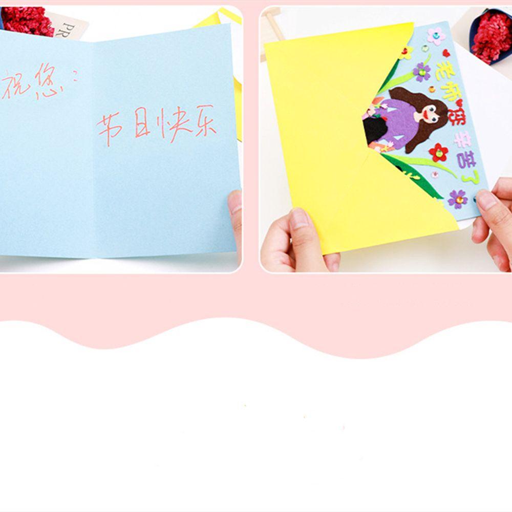 Thiệp Giáng Sinh Bằng Vải Không Dệt Thủ Công Họa Tiết Hoạt Hình Cho Trẻ Em