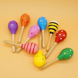 [ LOẠI 20CM] Đồ Chơi Âm Nhạc Maracas Lắc Tay Bằng Gỗ Size Lớn Kích Thích Và Phát Triển Thính Giác Cho Bé