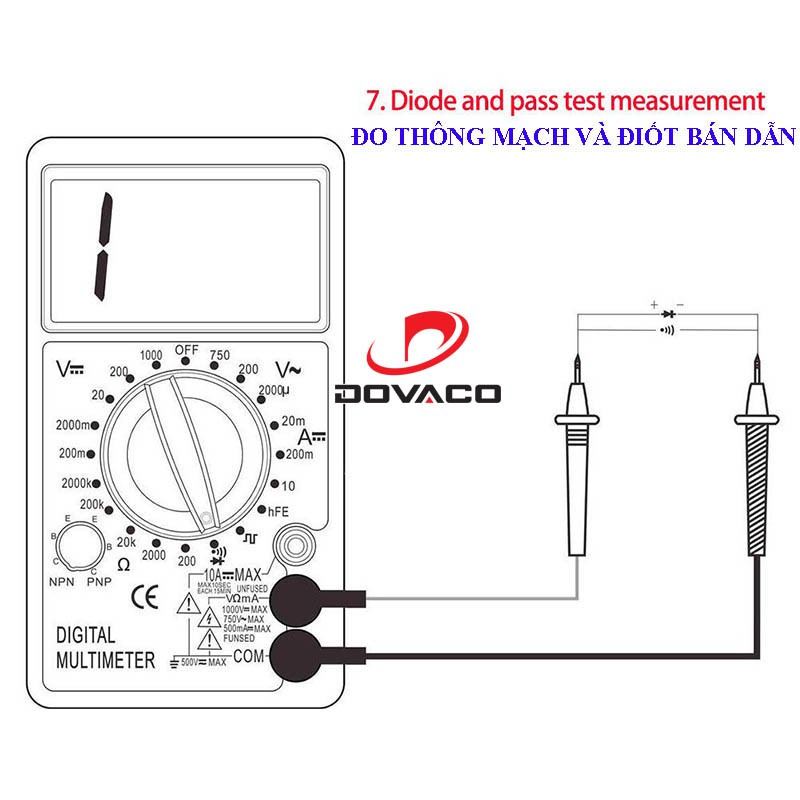 Đồng hồ đo điện vạn năng DT700D (Đo Ampe, điện trở, vôn kế, thông mạch và đầu ra sóng vuông)