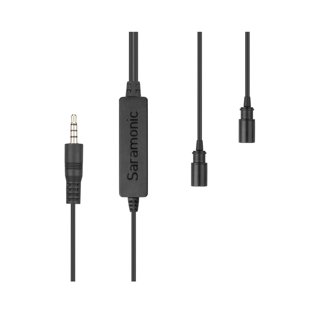 Micro Thu Âm Cài Áo Saramonic Lavalier 2M Để Phỏng Vấn/ Livestream/ Podcast Jack Cắm 3,5mm Cho Điện Thoại/ Máy Quay