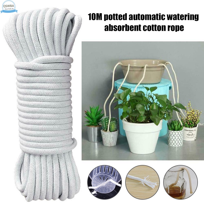Dây bấc tự tưới nước dài 10m bằng cotton cho chậu cây trong nhà