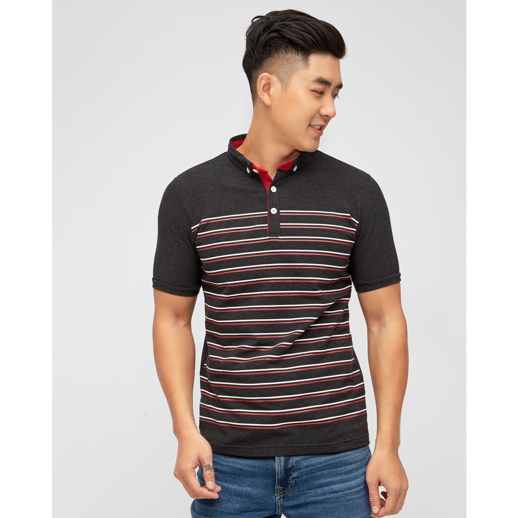 Áo polo nam F2 Fashion &amp; Freedom màu đen sọc ngang TC325