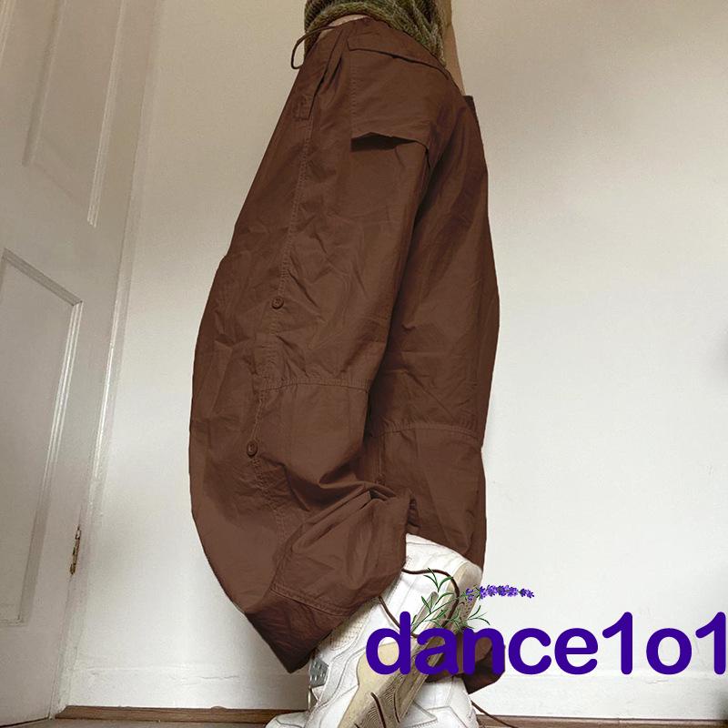 Quần Dài Lưng Cao Màu Trơn Khiêu Vũ1O1-Y2k Thời Trang Xuân Thu Cho Nữ