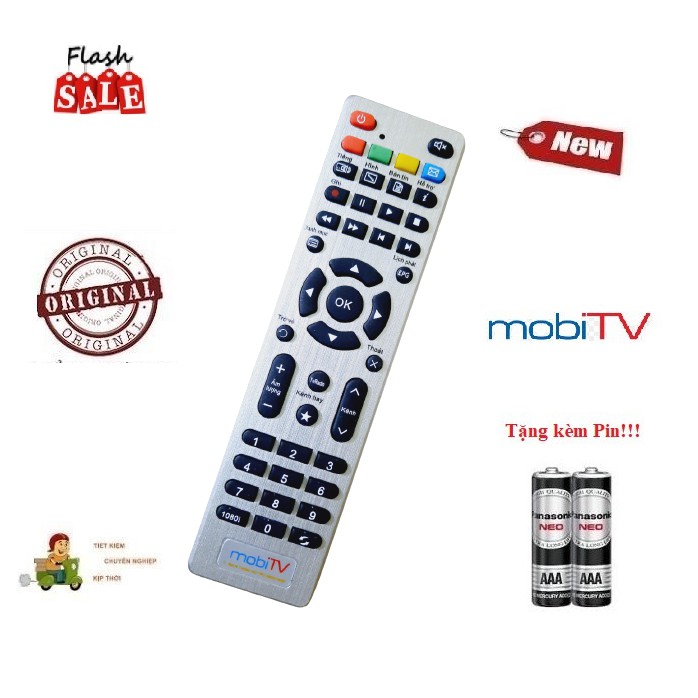 Remote Điều khiển đầu thu MobiTV - Hàng chính hãng mới 100% Tặng kèm Pin