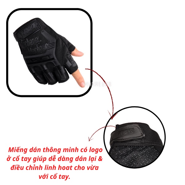Găng tay tập gym, tập tạ, thể thao chuyên nghiệp Mechanix Mpact ( MP2 )