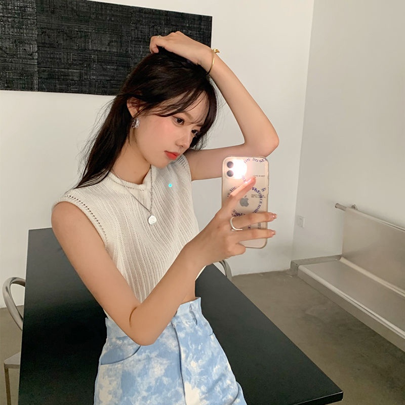 Áo Dệt Kim Dáng Rộng Không Tay Phong Cách Hàn Quốc Thời Trang Xuân Hè | BigBuy360 - bigbuy360.vn