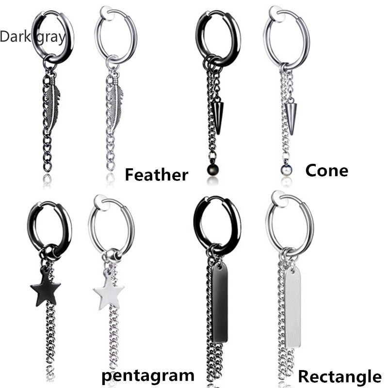 1 Khuyên Tai Thời Trang Nam Nữ Chất Liệu Thép Không Gỉ