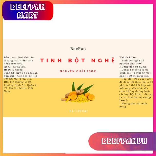 Tinh Bột Nghệ Nguyên Chất - BeePan