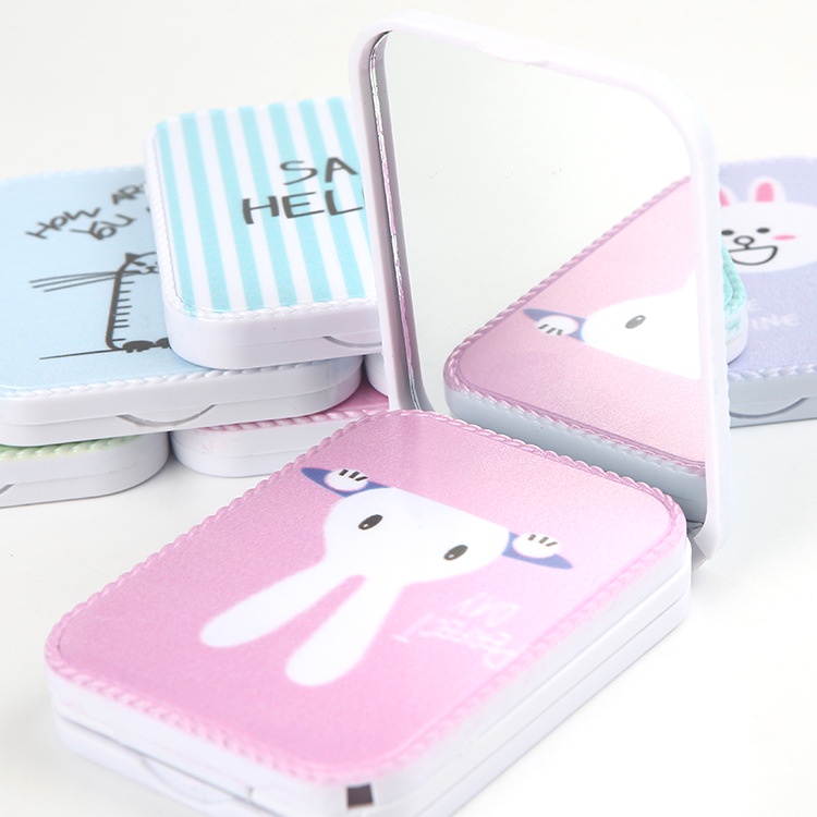 Bộ Gương Lược Chữ Nhật Pastel Cầm Tay Mini Bỏ Túi - Gương Trang Điểm Siêu Đáng yêu Duashop (giao màu ngẫu nhiên)