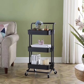 Xe đẩy spa chuyên dụng 3 Tầng Đa Năng - Kệ Để Đồ Trang Điểm - Đen Trắng