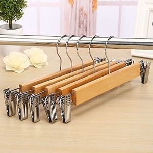 10 Móc kẹp gỗ vàng đủ size [FREE SHIP] dùng kẹp quần jean ,áo ống chân váy, màu gỗ vàng sang trọng bắt mắt