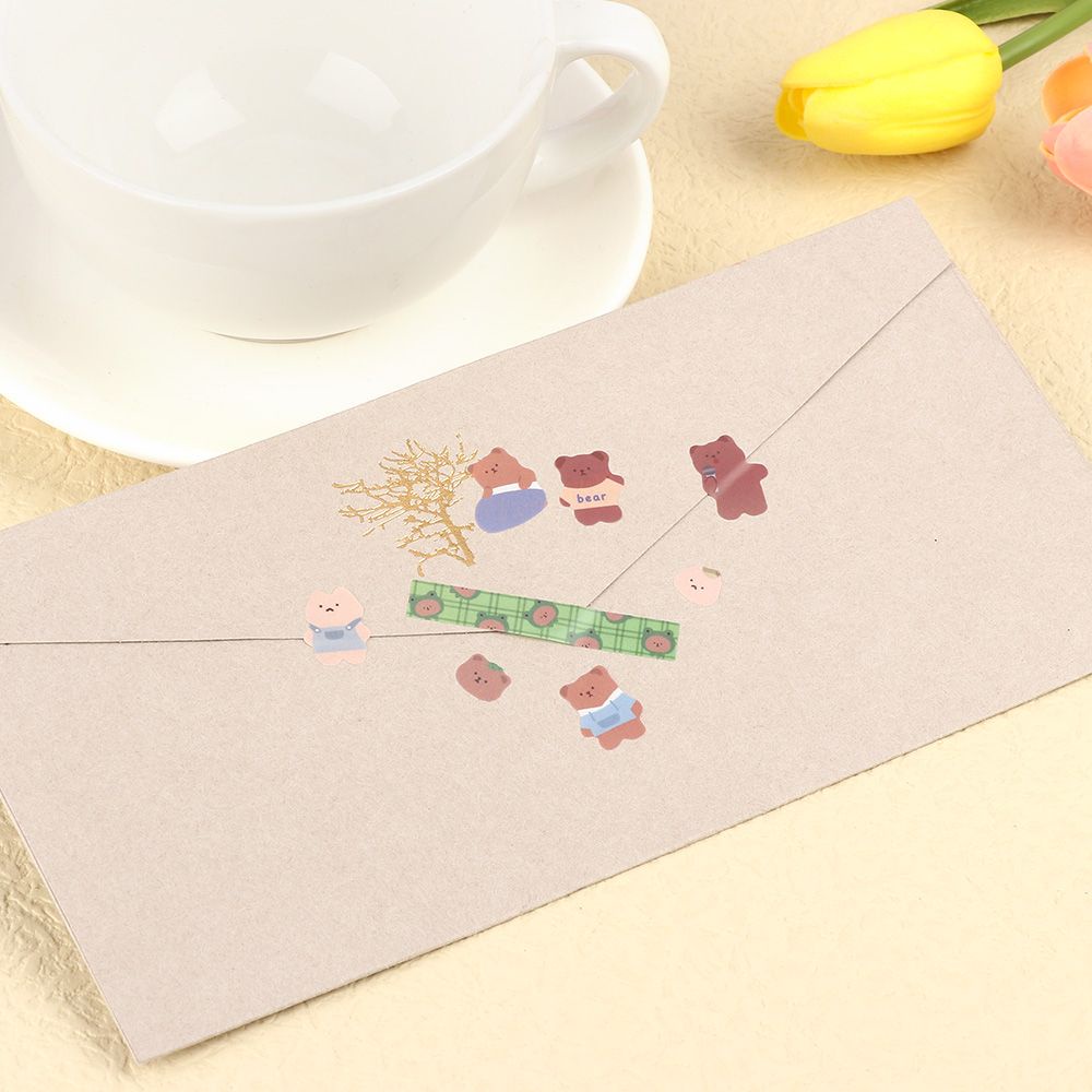 Set 2 tấm sticker dán trang trí hình gấu dễ thương DIY