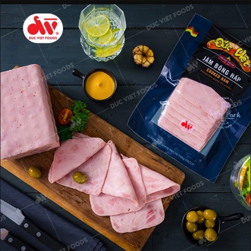 Jăm bông hấp - Cooked Ham - Dăm Bông Đức Việt, Gói 200gr