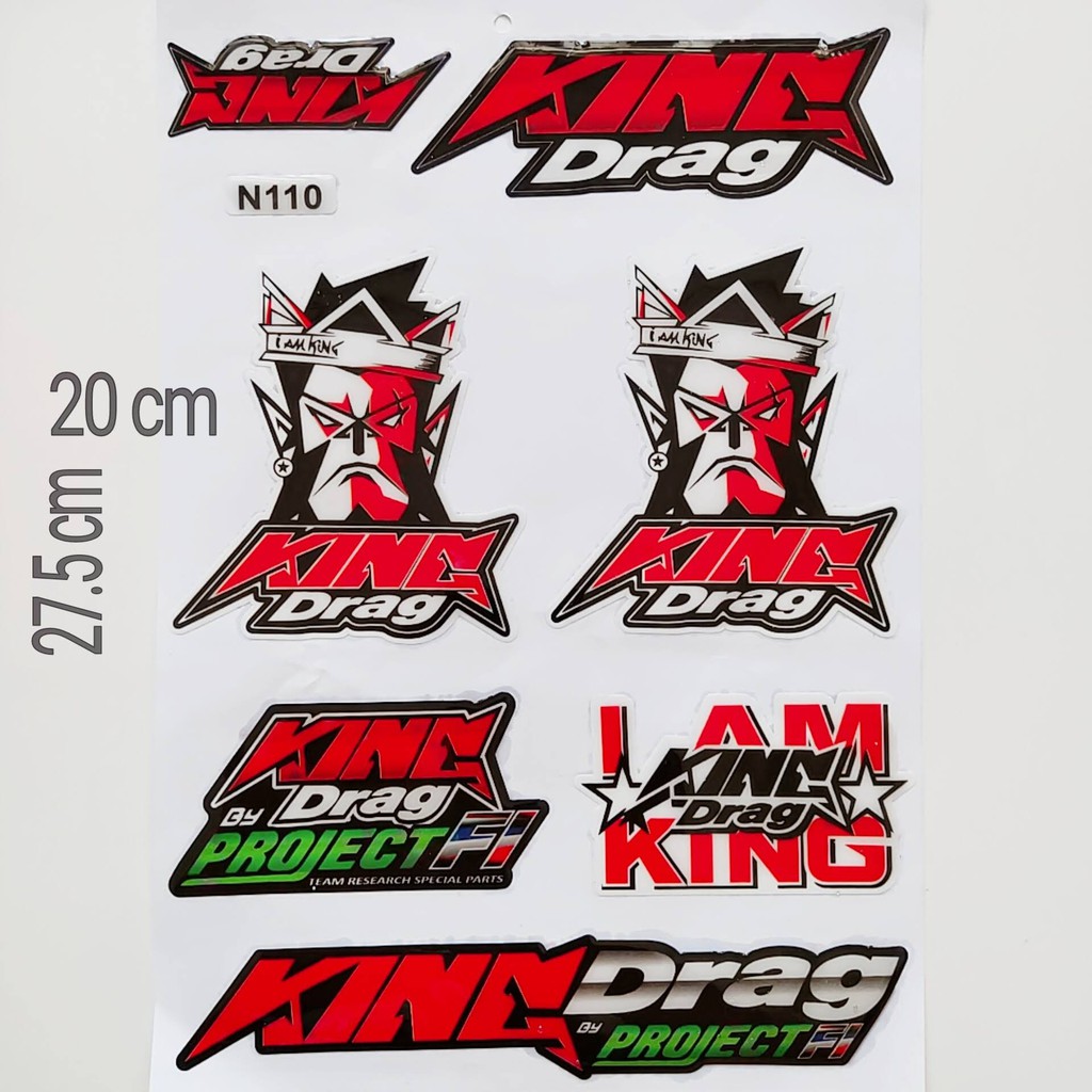 Bộ Tem Sticker Dập Nổi KingDrag Cao Cấp Dán Xe Máy, Ô Tô, Mũ Bảo Hiểm, Chống Thấm Nước, Chống Bay Màu