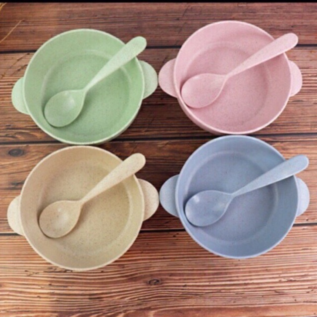 Bát lúa mạch kèm thìa cho bé ăn dặm -