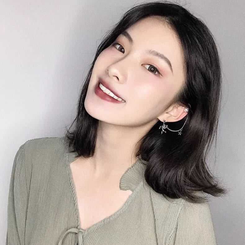 Khuyên tai không đối xứng phối ngọc trai và hình cupid thời trang dành cho nữ