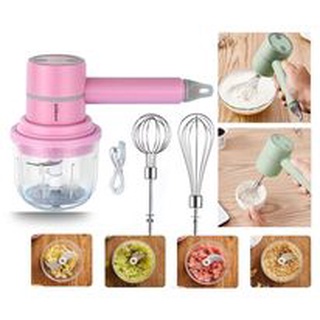Máy đánh trứng không dây kèm máy xay tỏi ớt đa năng đầu sạc usb tiện lợi