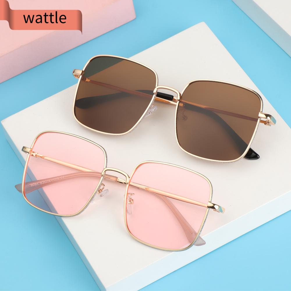 WATTLE Women Anti-Blue Light Glasses Computer Eye Protection Glitter Eyeglasses Portable Oversized Fashion Square Vintage Ultra Light Frame