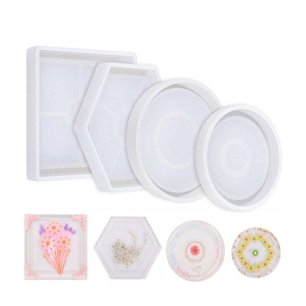 IVORY Khuôn Silicone Hình Lục Giác / Vuông / Tròn Làm Trang Sức Thủ Công