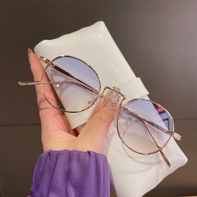 Kính Mát Gọng Tròn Nhỏ Bằng Kim Loại Phong Cách Hàn Quốc Thời Trang