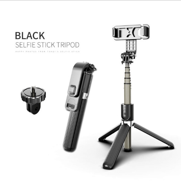 Gậy Chụp Hình Selfie L02 Chân Tripod Với Bluetooth, Kéo Dài 100Cm, Dành Cho Điện Thoại Và GoPro