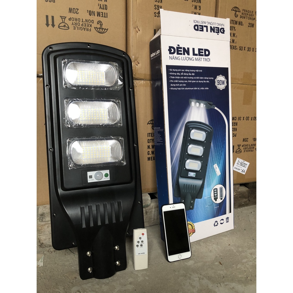 Đèn liền thể năng lượng 90W | Đèn năng lượng mặt trời 120W | Chiếu sáng thông đêm 12 giờ liên tục