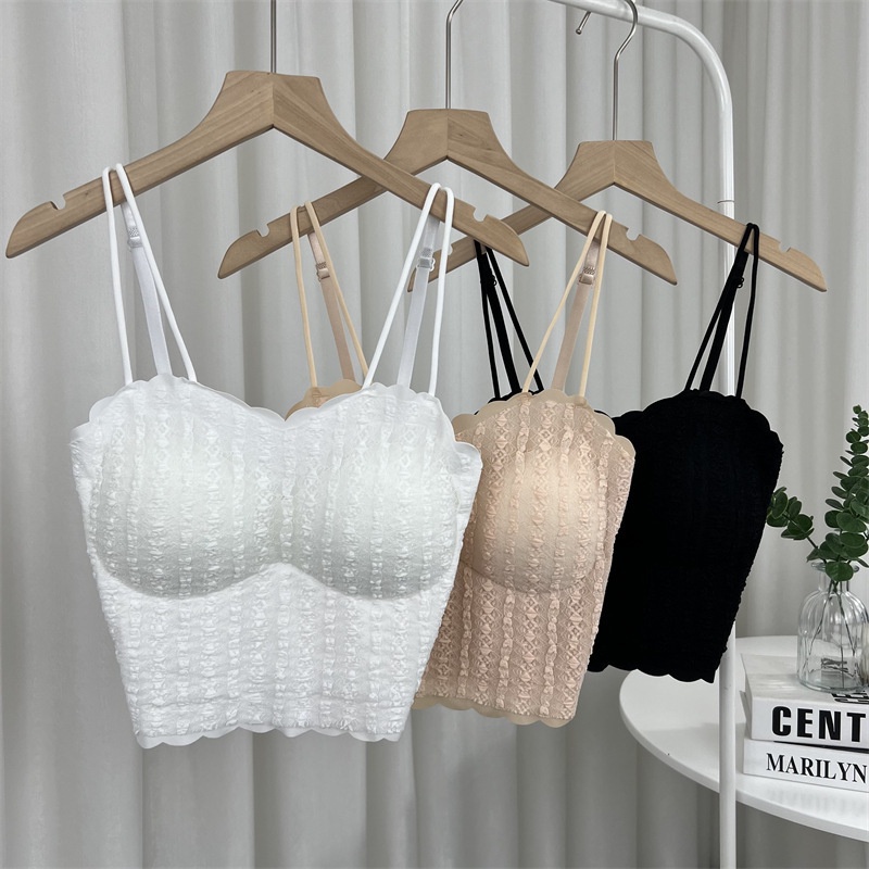 Áo Ống Bằng Latex Phối Ren Có Mút Đệm Ngực Dành Cho Nữ
