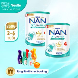   Bộ 2 lon Sữa bột Nestlé NAN OPTIPRO PLUS 4 850g/lon với 5HMO Giúp tiêu hóa tốt