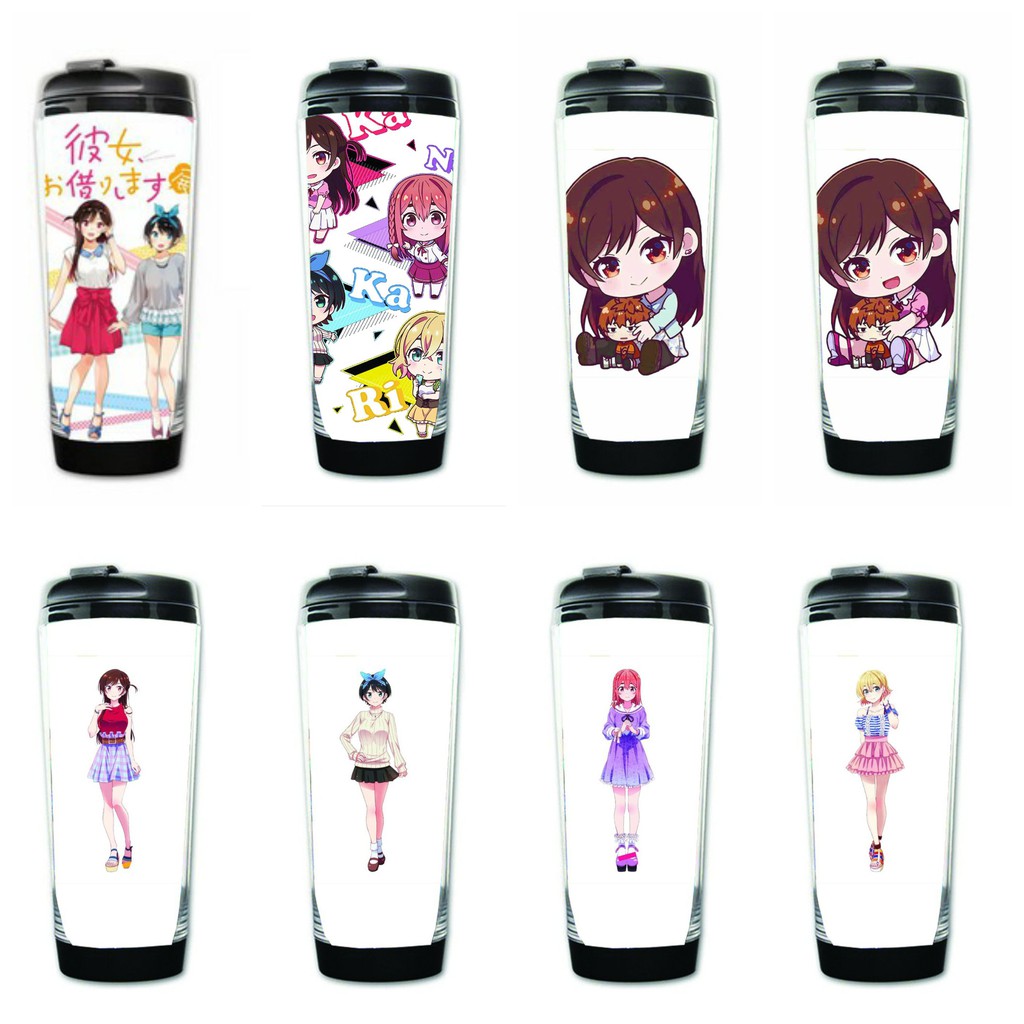 Bình nhựa đựng nước in hình Kanojo Okarishimasu DỊCH VỤ THUÊ BẠN GÁI nhiều mẫu anime chibi tiện lợi dễ thương xinh xắn