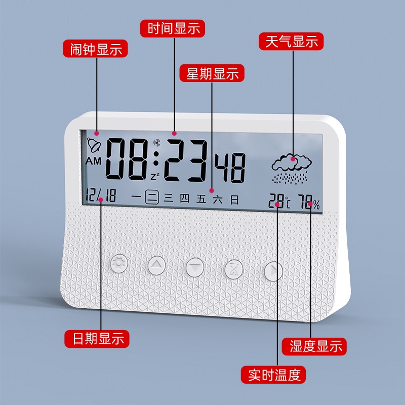 Đồng Hồ LED decor Để Bàn, Kèm Nhiệt Kế &amp; Báo Thức. Đồng Hồ Điện Tử