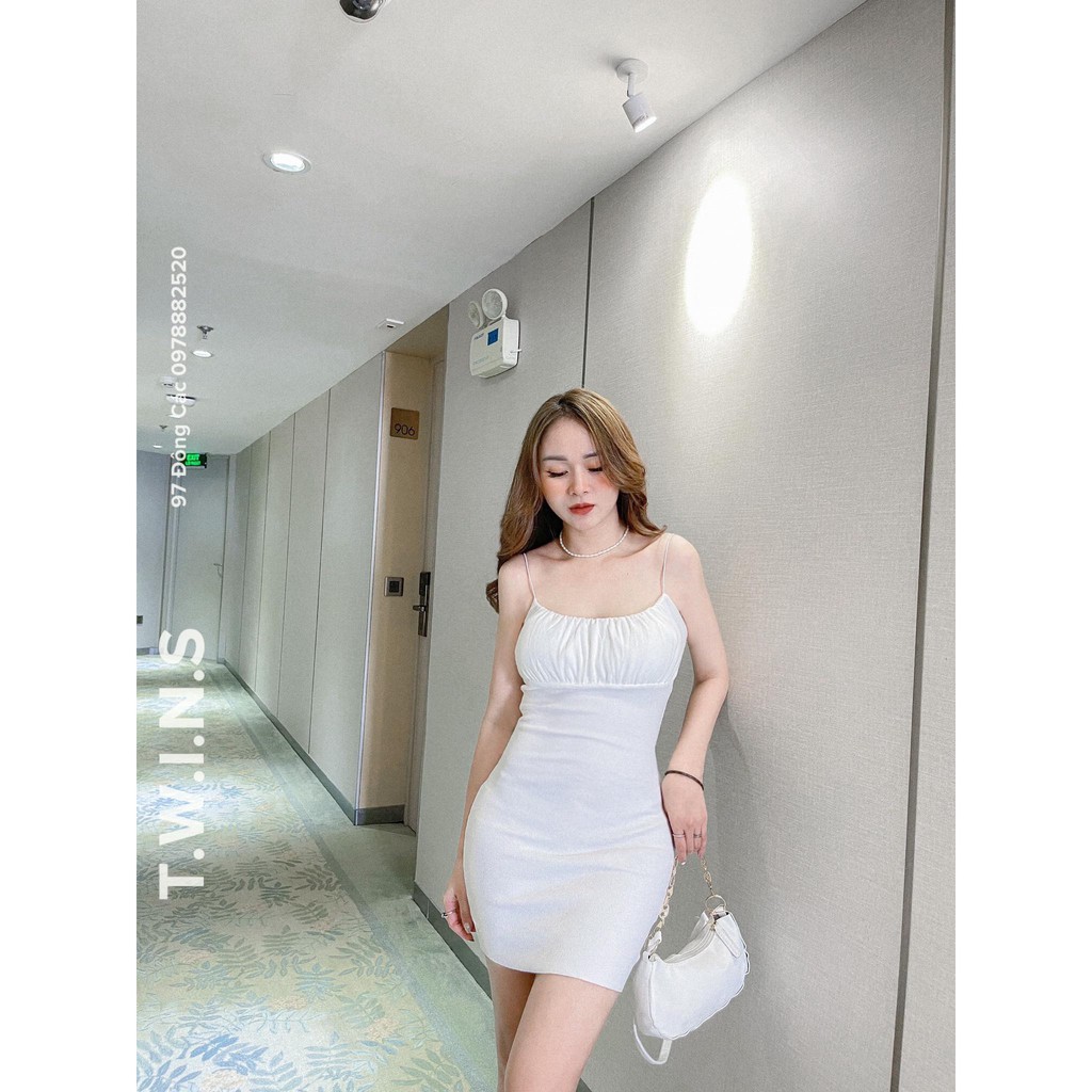 váy body 2 dây nhún ngực 6027