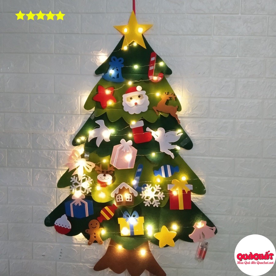 Cây thông noel vải nỉ nhiều tầng Tặng kèm Đèn nhày và mặt nạ siêu nhân anh hùng