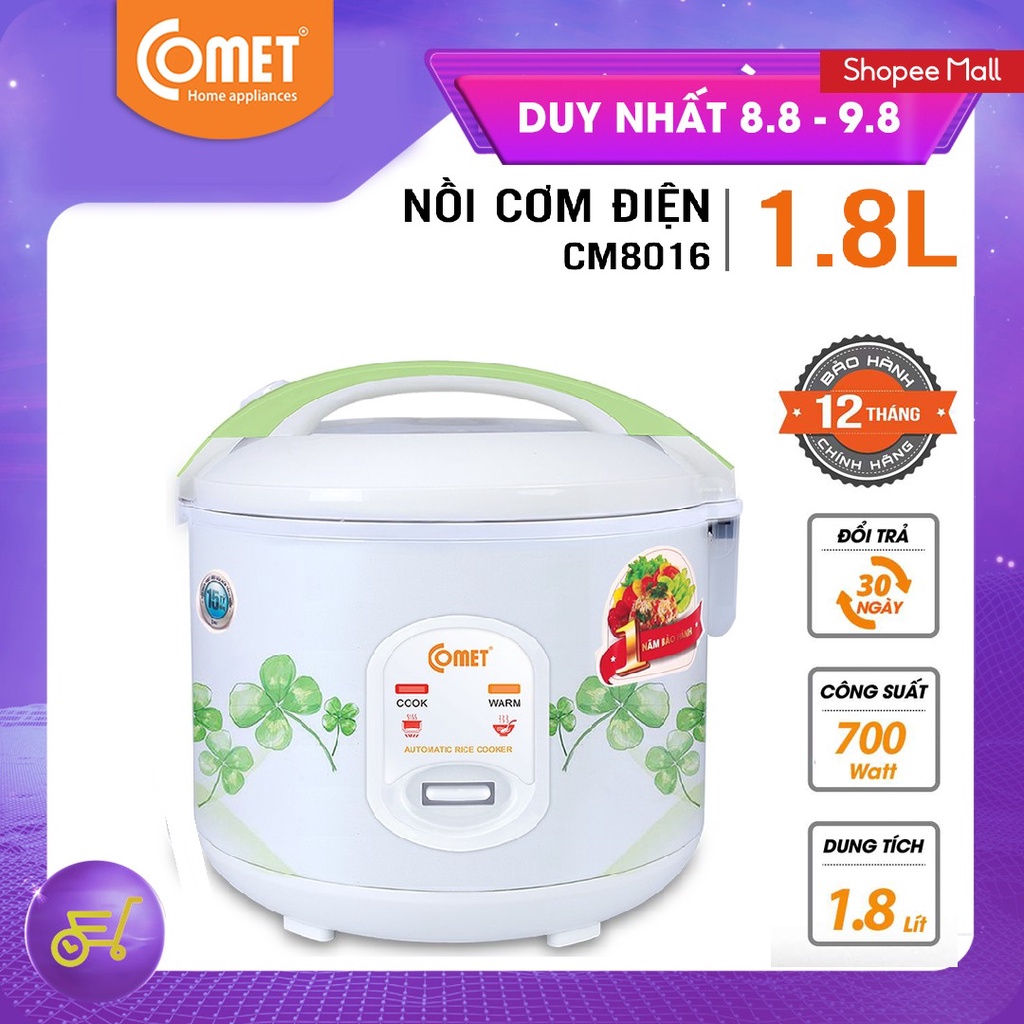 Nồi cơm điện nắp cài 1,8L COMET - CM8016