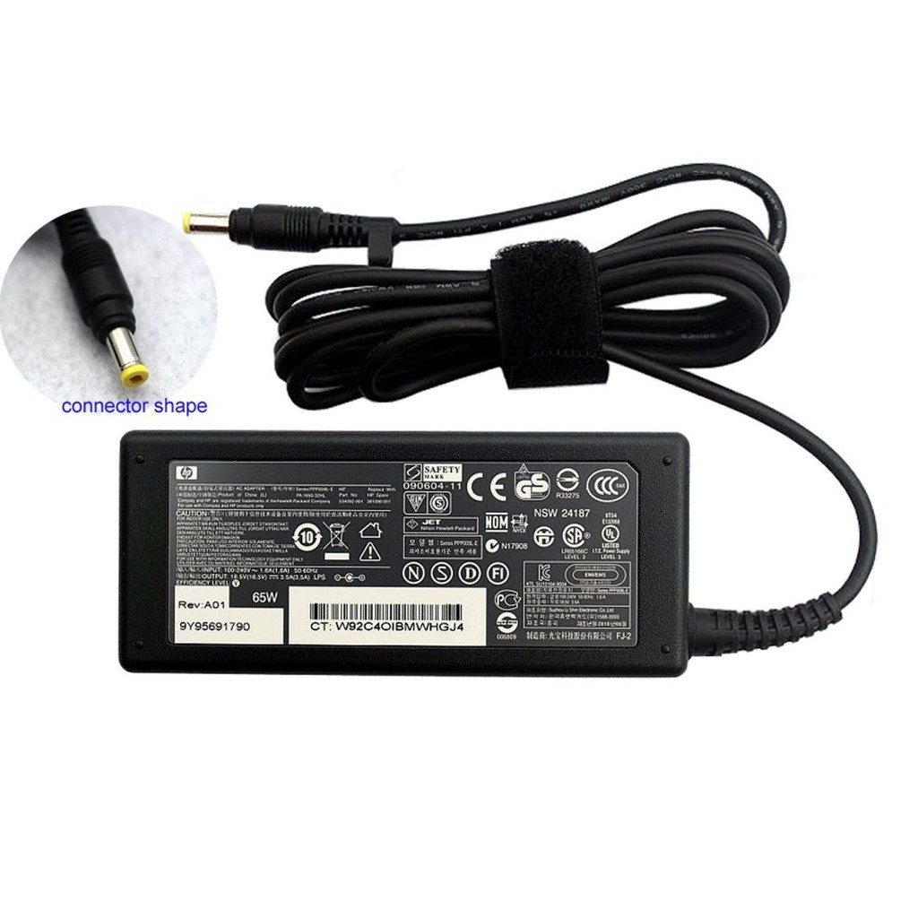 Sạc Laptop HP  18.5V – 3.5A 65W & 19V – 4.7A 90W Đầu kim lớn (Adapter HP 18.5V – 3.5A 65W & 19V – 4.7A 90W) BH 6T