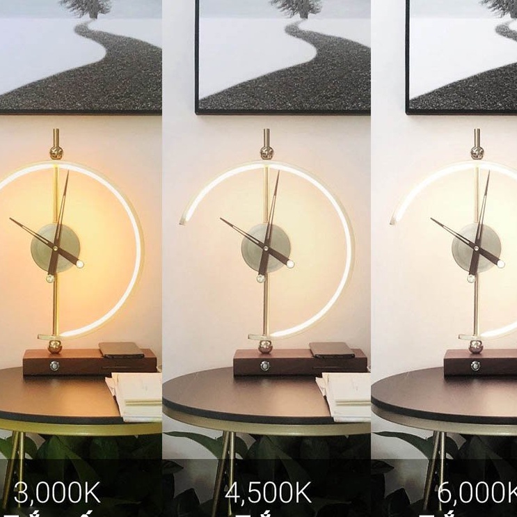 Đèn Trang Trí Đồng Hồ Vaithuhay Clock Lamp Tích Hợp Sạc Không Dây