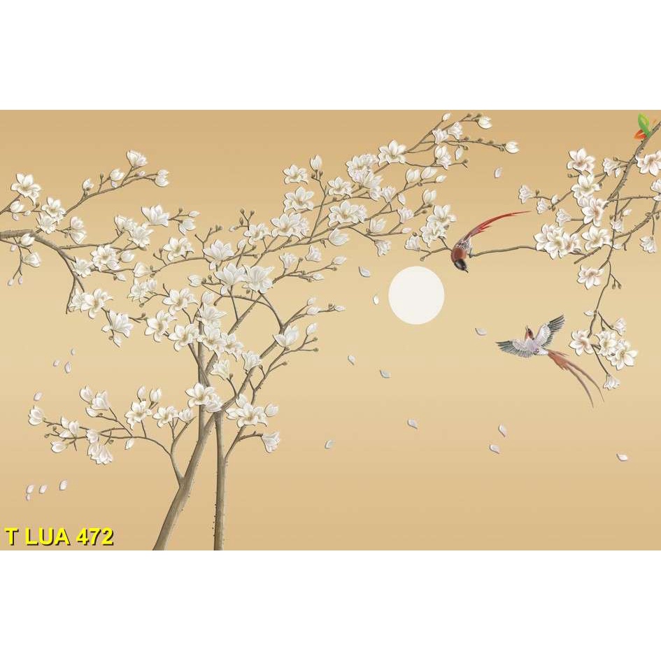 Tranh dán phòng ngủ, những mẫu hoa lụa cho hình ảnh mềm mại nhẹ nhành, quyến rũ, độc đáo, mẫu hoa mẫu đơn ấn tượng.