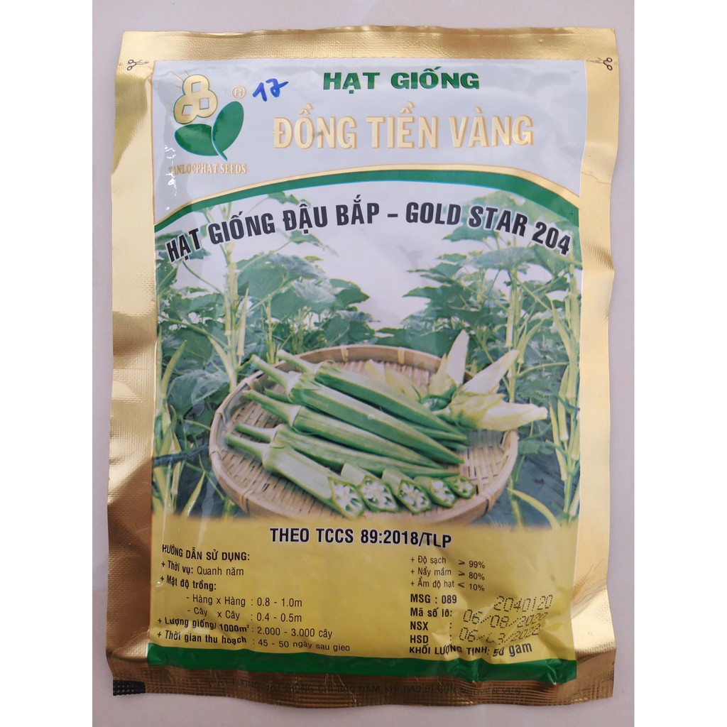 Hạt giống đậu bắp Đồng Tiền Vàng star 204 gói 50g