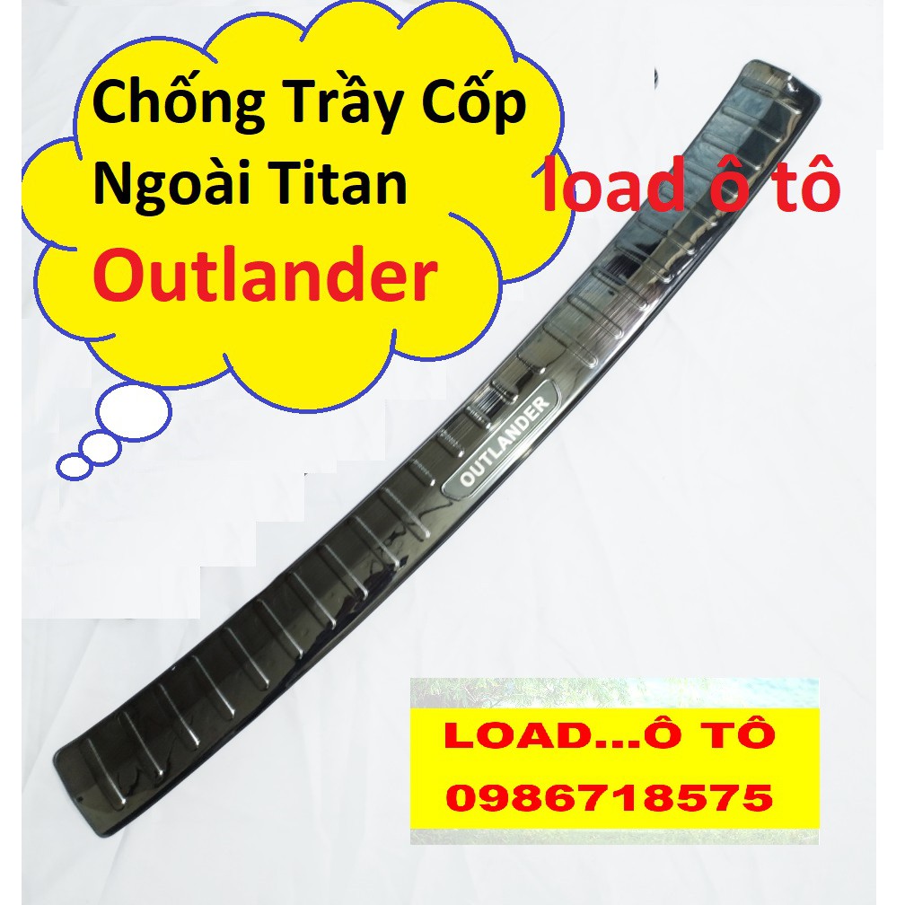 Chống trầy cốp ngoài titan xe Mitsubishi Outlander 2022-2018 Cao Cấp