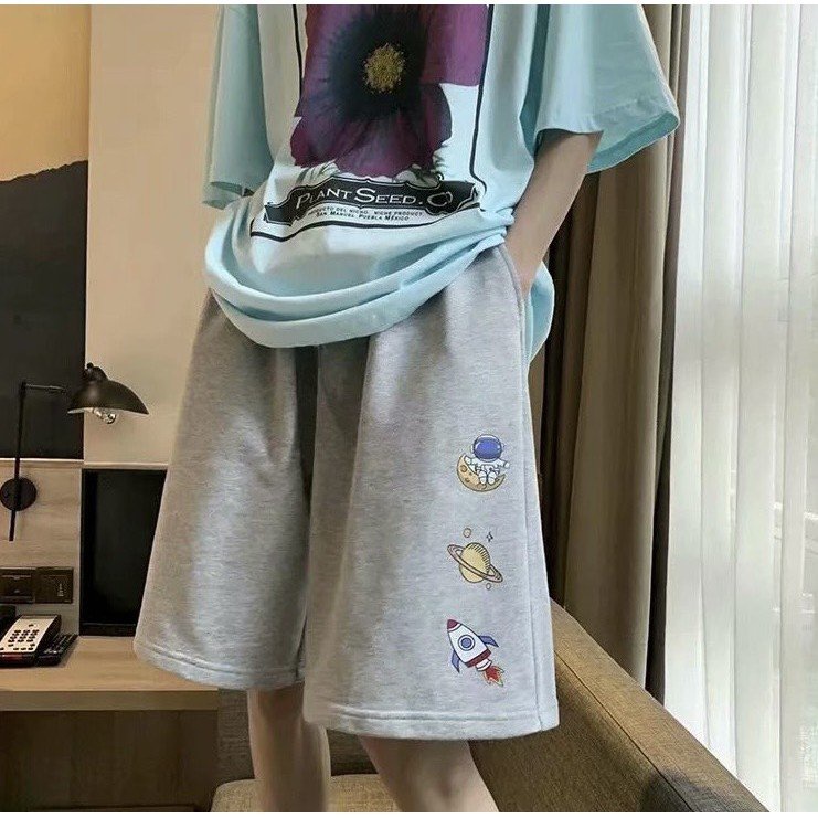 Quần short thun nam nữ sọc hoạt hình chibi, Quần Đùi Unisex mặc ở nhà hay đi chơi đều được cho các bạn trẻ nhà Zenone