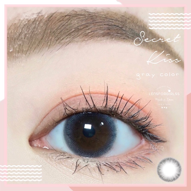 &lt;Sẵn brown 8 độ&gt; Kính áp tròng Secret Kiss Brown - Gray (Hsd 1 tháng)