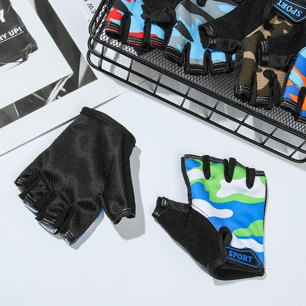 Găng Tay Xe Đạp Hoạ Tiết Lính Chất Liệu Co Giãn Cao Chống Trượt Cho Bé